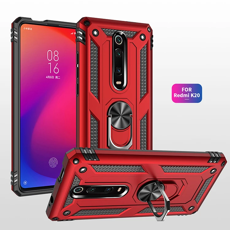 for Xiaomi Mi 9T Armor Shockproof Case for Xiaomi Mi 9T Pro Rugged Military Protective Car Holder Ring Case Cover Mi 9 T Pro