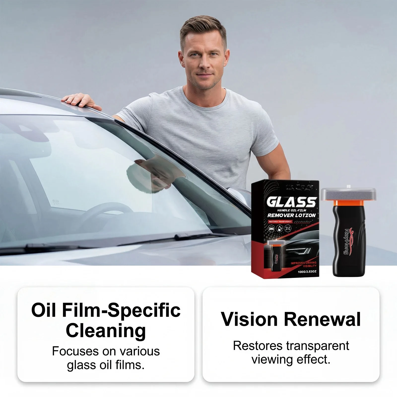 100g Car Windshield Glass Water Rain Repellent Auto Glass Windshield Cleaner Anti Fog Car Oil Film Removal Hydrophobic Cleaner