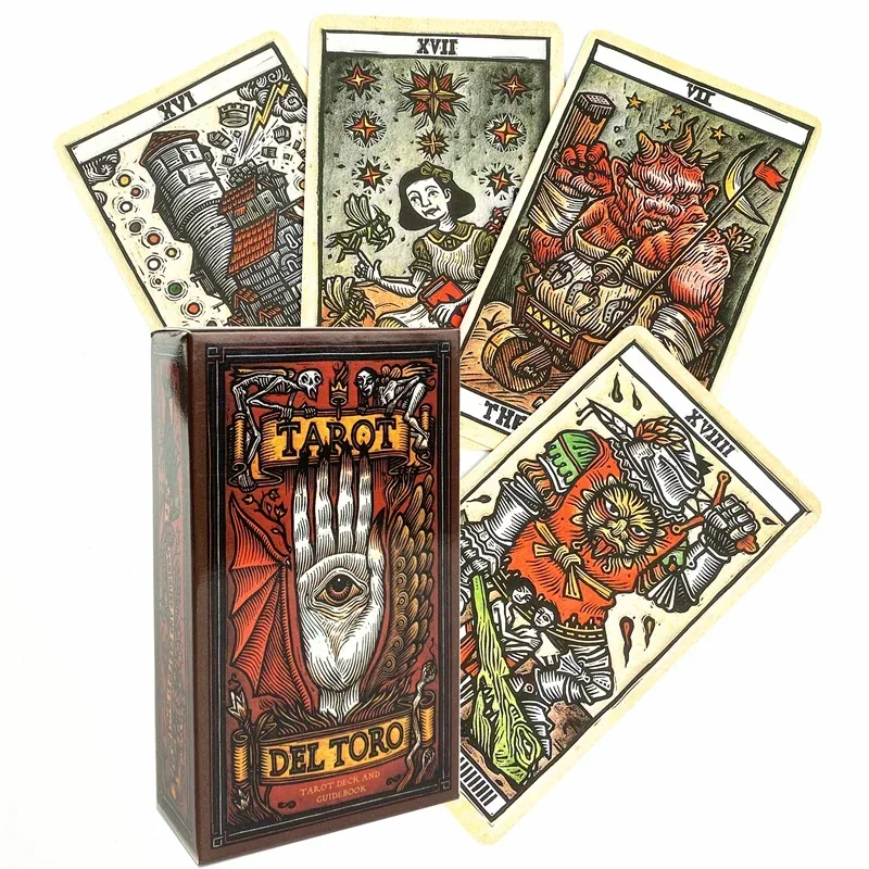 

Del Toro Колода Таро Настольная игра Развлечения Креативная игра для гадания Карточная игра с полным английским PDF-доводом для детей и взрослых