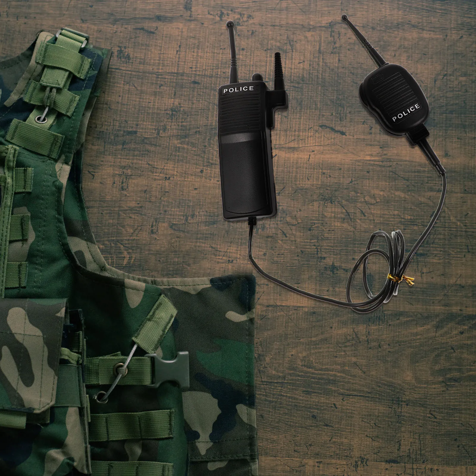 Simulatie Politie Walkie Talkie Kids Dress Up Prop Realistisch Ontwerp Halloween Kostuum Accessoires Politie Fantasiespel Speelgoedset