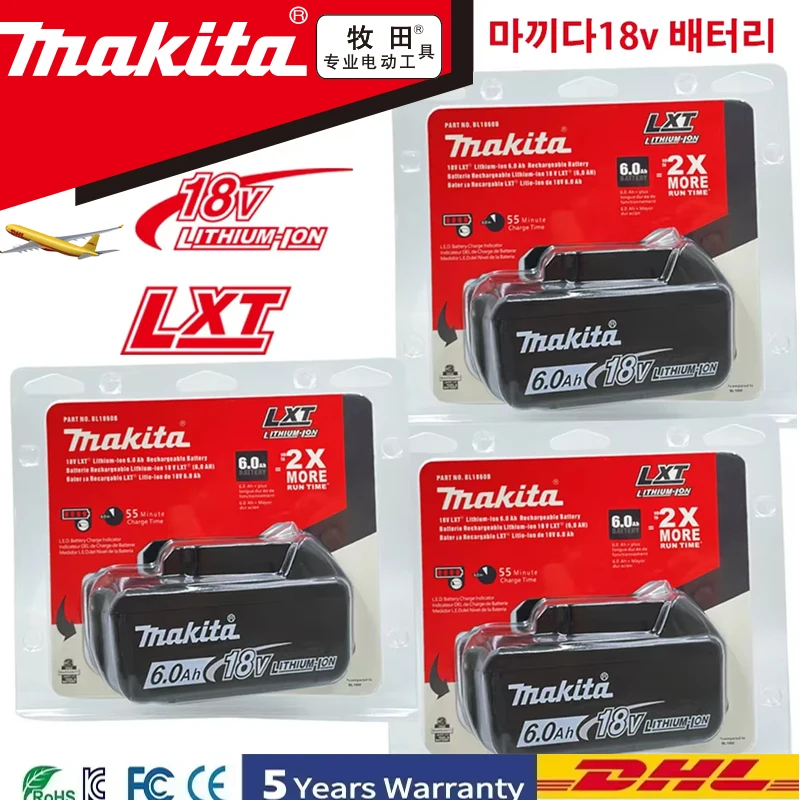 Genuine/Original Makita 18v battery bl1850b BL1850 bl1860 bl 1860 bl1830 bl1815 bl1840 LXT400 6.0Ah for makita 18v tools drill