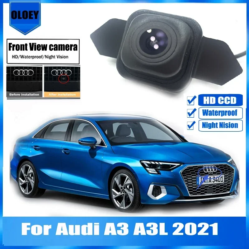 

Front View Camera For Audi A3 A3L 2021 Waterproof Parking HD CCD Night Vision Forward Logo Camera