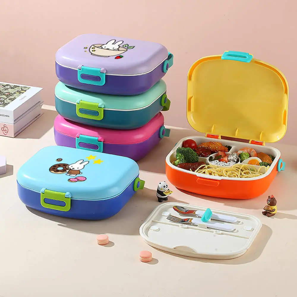 

Miffy Rabbit Cartoon Cute Portable Lunch Box Cute Hand Held Compartments Lunch Box Simple Bento Box Canteen Outdoor Picnic