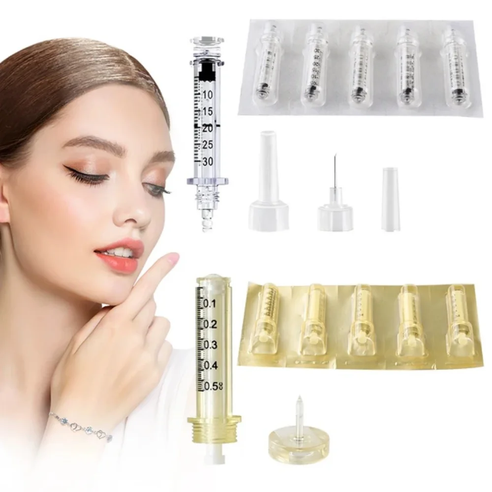 

0.3ML 0.5ML Disposable Sterile Ampoule Head Cartridge Needle Tip for Hyaluron Pen Gun Lip Lifting Filler Enhancement Facial Beau