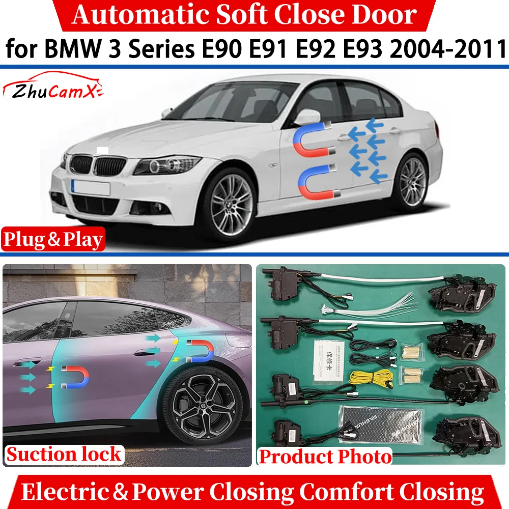 for BMW 3 Series E90 E91 E92 E93 2004-2011 Car Automatic Soft Close Door Electric Power Comfort Closing Suction lock System