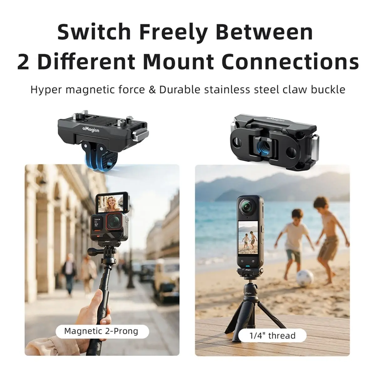 AA80  Magnetic Quick Release Mount for / Pro/ /X5/X4 Air Rotatable Dual-Claw Base Camera Accessories