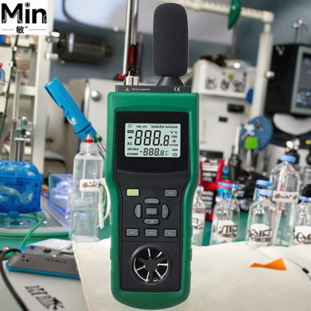 5 in 1 AMF035 Environmental Tester Temperature Humidity Light Wind Speed Noise Meter