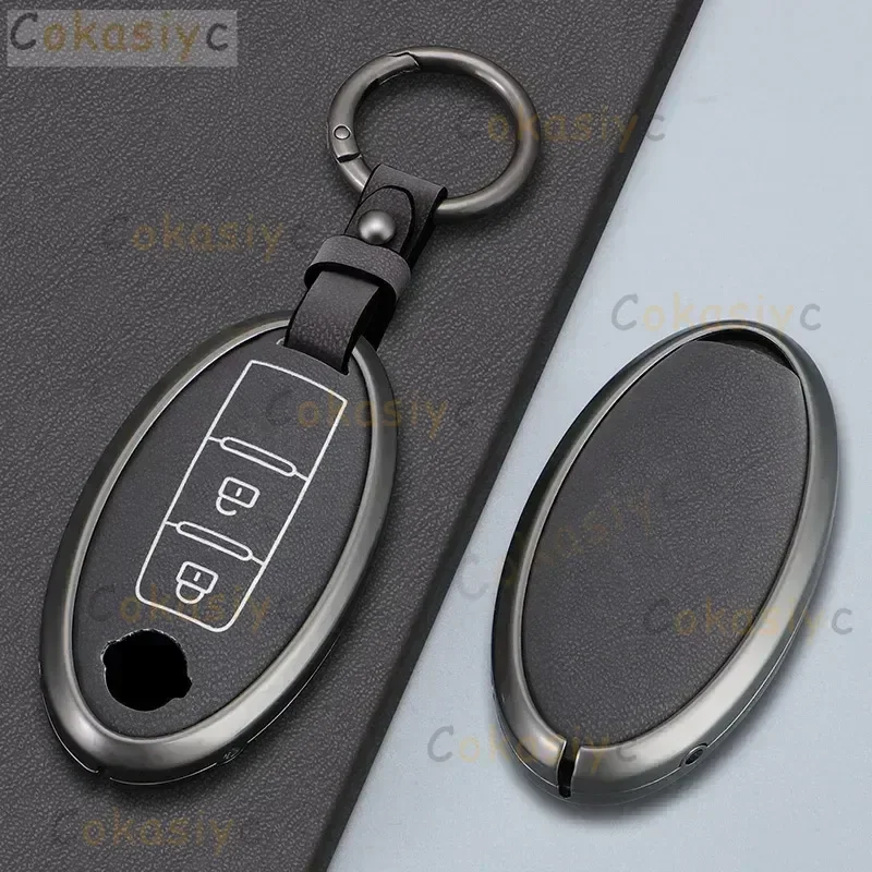 

alloy Key Case For Nissan Tiida Qashqai J11 J10 Micra Kicks Altima X-Trail Fuga Navara Leaf Note Sentra Murano Car Key Cover
