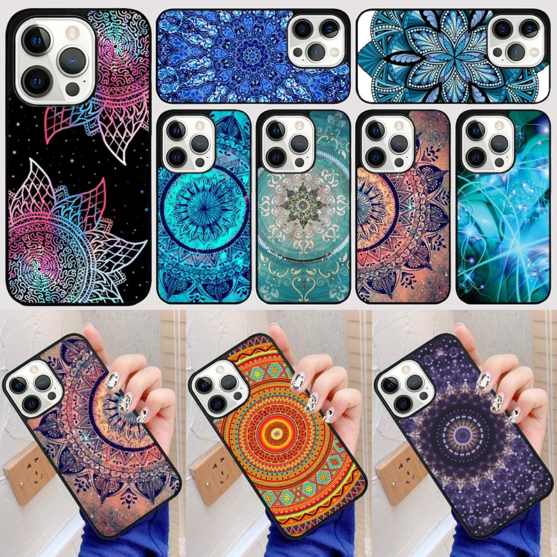 Bohemian Tie Dye Hippie Mandala Phone Case Back Cover for iPhone 16 15 SE2020 14 13 11 12 Pro Max mini XS XR X PlusS Fundas