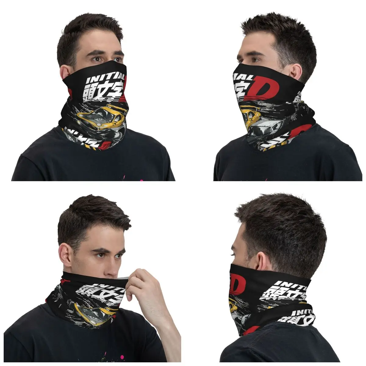 Initial D Mountain Drift Racing Bandana Neck Cover Printed Anime AE86 Vs FD RX-7 Mask Scarf Balaclava Cycling Adult Washable