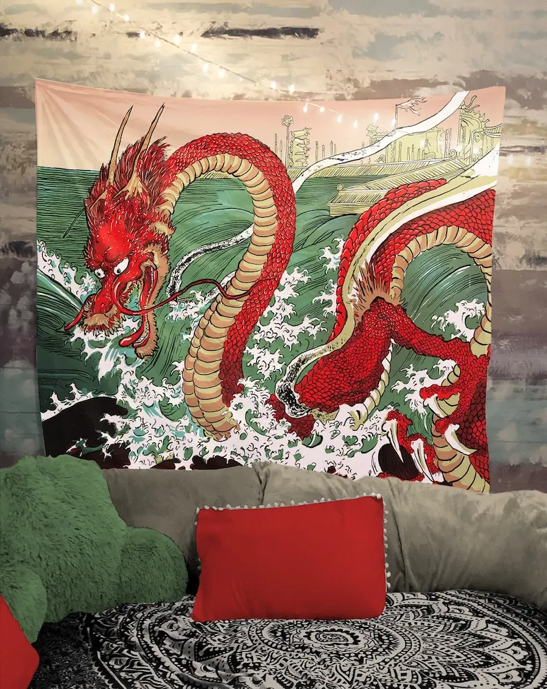 Dragon Japanese Ukiyo-E Utagawa Kuniyoshi Tapestry