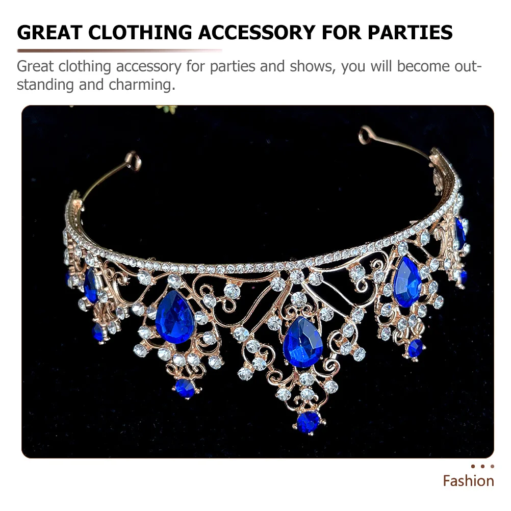 

1 Piece Rhinestone Crown Bridal Tiara Crystal Headpiece for Wedding Party Elegant Hair Jewelry Women Banquet Style