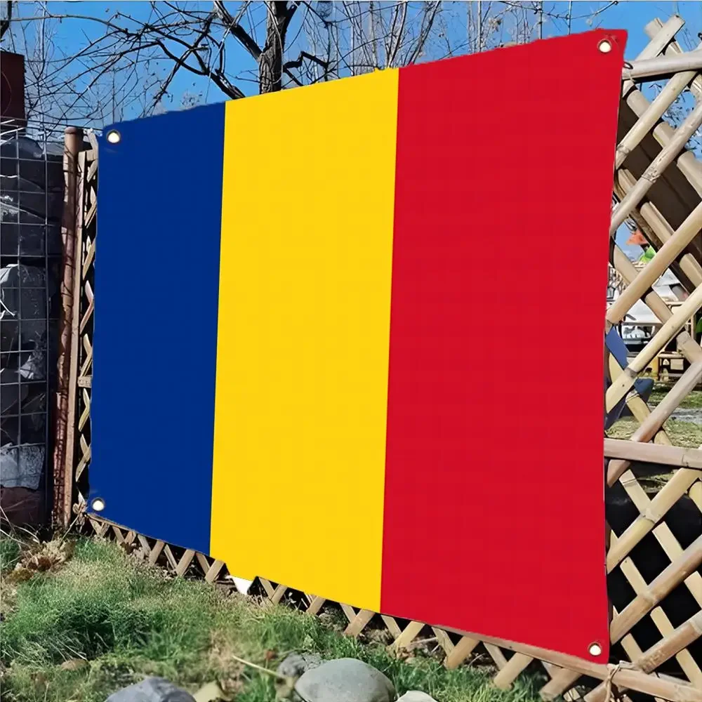 Romania Flags Daily four ring borderless design indoor outdoor decor easy hang install