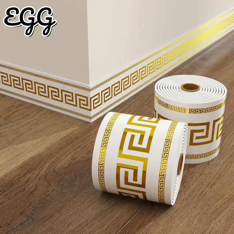 

Rolled Self-Stick Baseboard Trim-Anti-Collision Waistline Sticker for Living Room Bedroom Home Decoration Foam Skirting Board