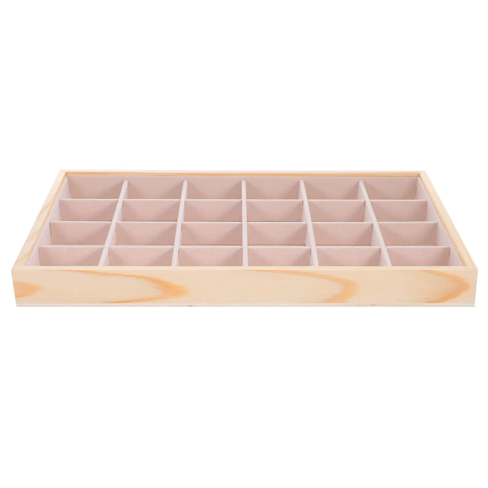 Wood Jewelry Display Tray Natural Grain Elegant Organizer for Rings Necklaces Bracelets Earrings Live Streaming Retail Counter