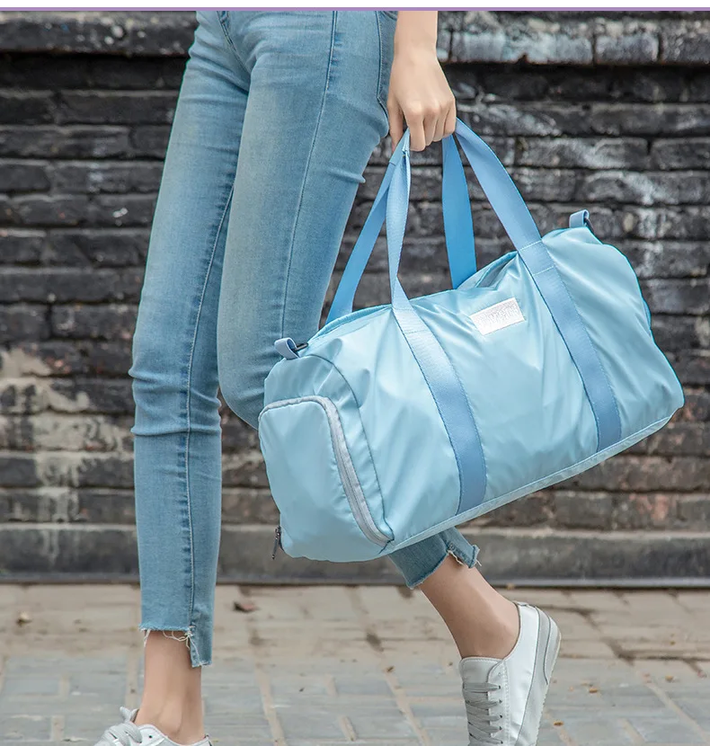 Bolsa de lona impermeable con compartimentos para zapatos y ropa húmeda, bolsa pequeña para escapada de fin de semana para mujer, Gimnasio Deportivo