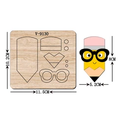 Wooden Pencil Cutting Dies for Scrapbooking, Multiple Sizes, V-9130, New