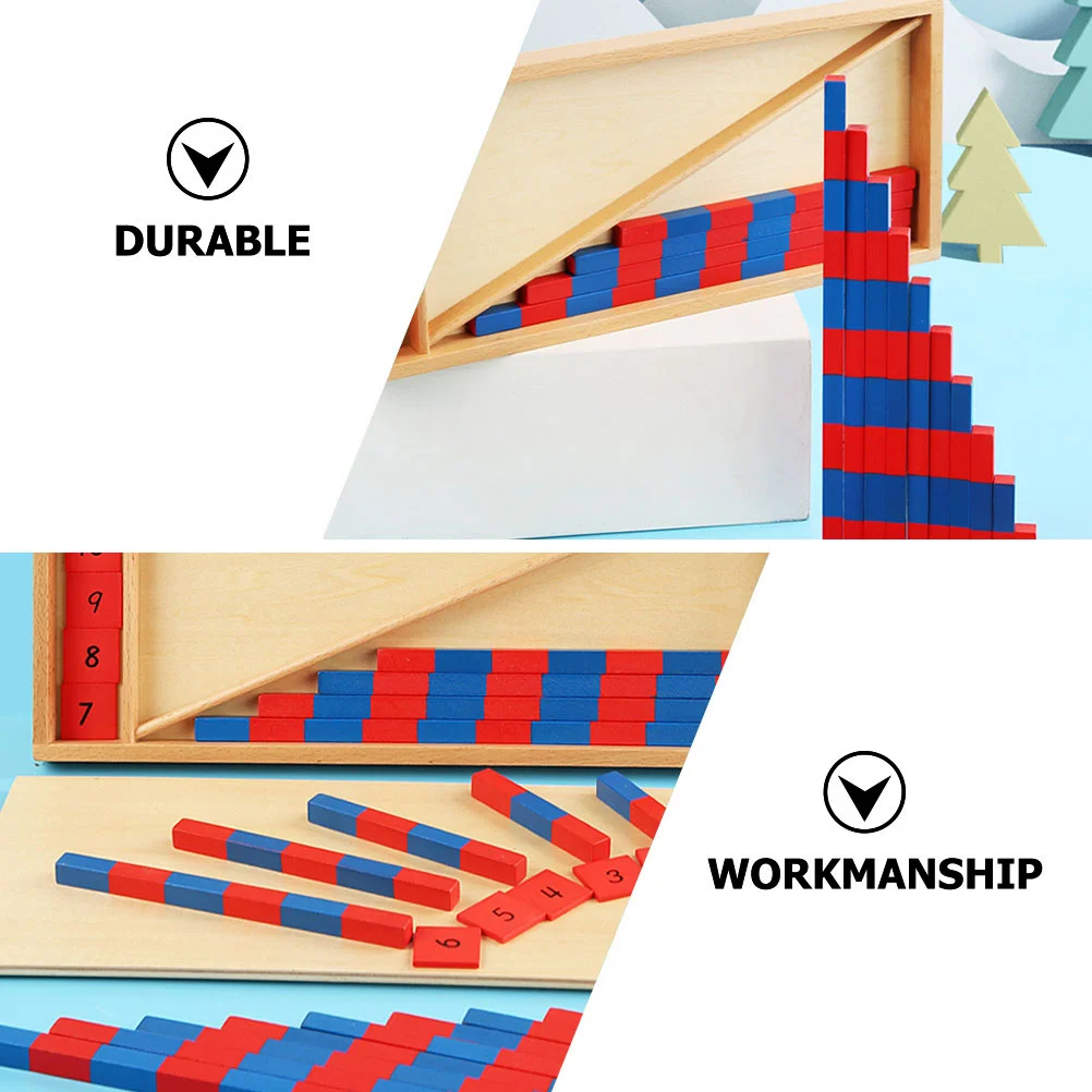 Kinder Zählstäbe Spielzeug für Kinder Rot und Blau Kinder Mathe Lehrmittel Addition Subtraktion Holz