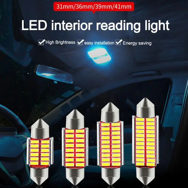 C5W C10W Car LED Dome Light Double Tip 4014 31/36/39 / 41mm Decoding Super Bright Interior Reading Light Super Bright Strips