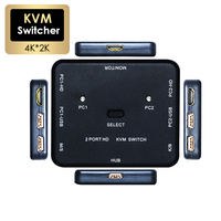 4K x 2K 3D HDMI-compatible KVM USB 2.0 Keyboard Mouse Printer Monitor Host HDTV PC MonitorSharing Switcher Box USB Splitter