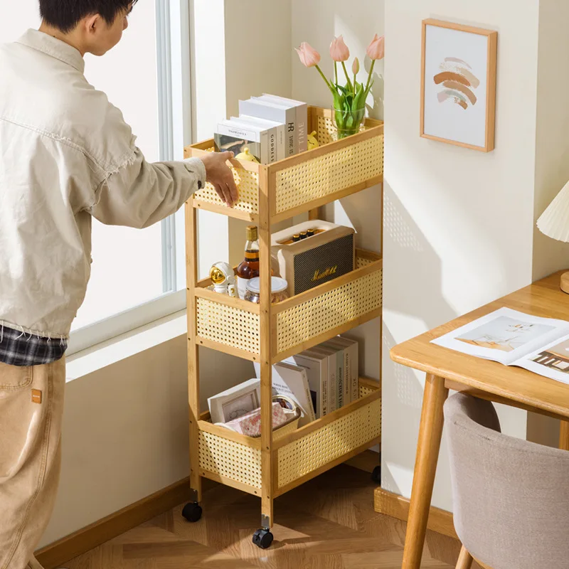 Estante extraíble, carrito lateral para oficina, debajo de la mesa, gabinete de almacenamiento de libros, artefacto de colocación de mochila escolar para estudiantes