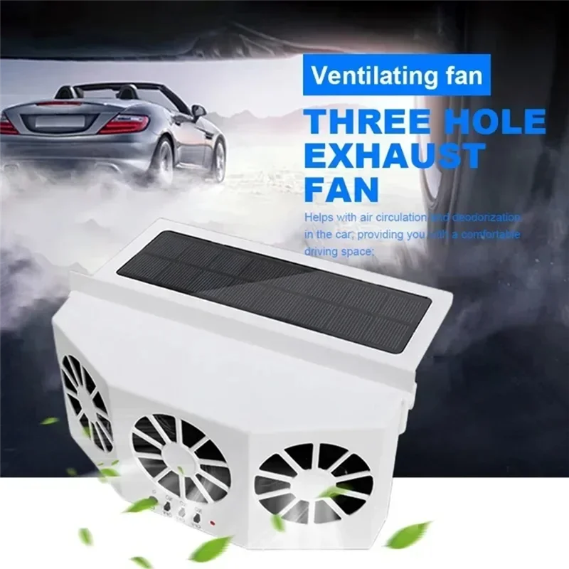 

AASS-3 Head Solar Car Cooling Fan Electric Car Air Cooler Charging Vent Radiator Backseat Front Seat Purifiers For Vehicle