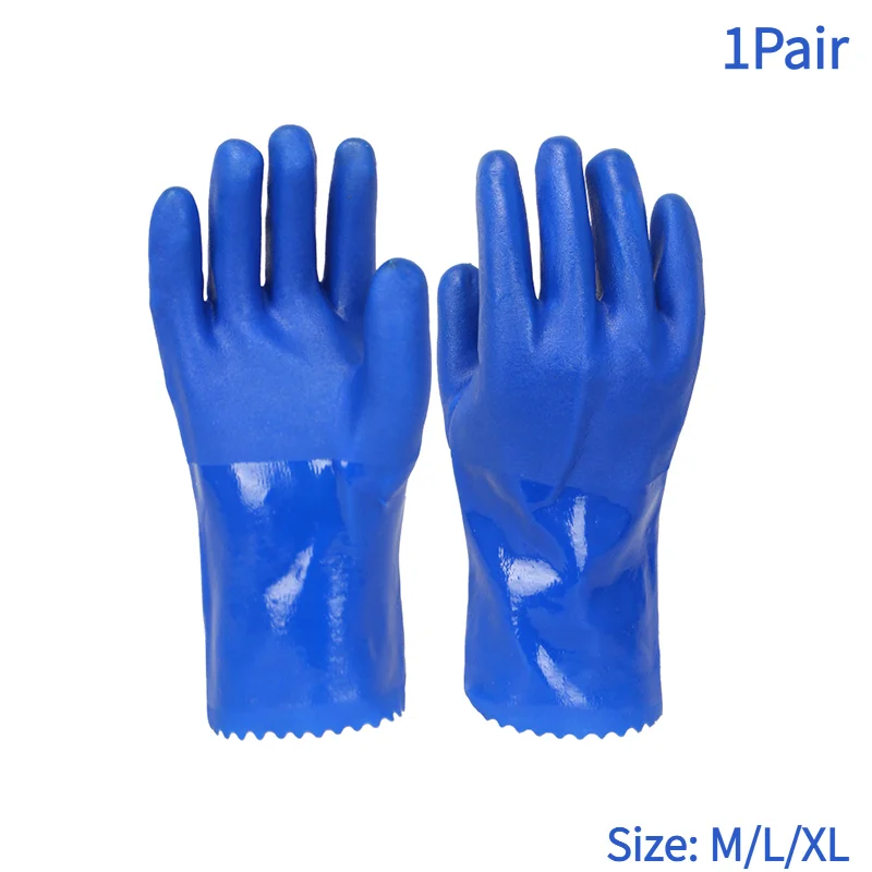 1Pair PVC Industrial Rubber Glove Anti Slip Thickening Anti Corrosion Chemical Wear-resistant Waterproof Labor Protection Gloves