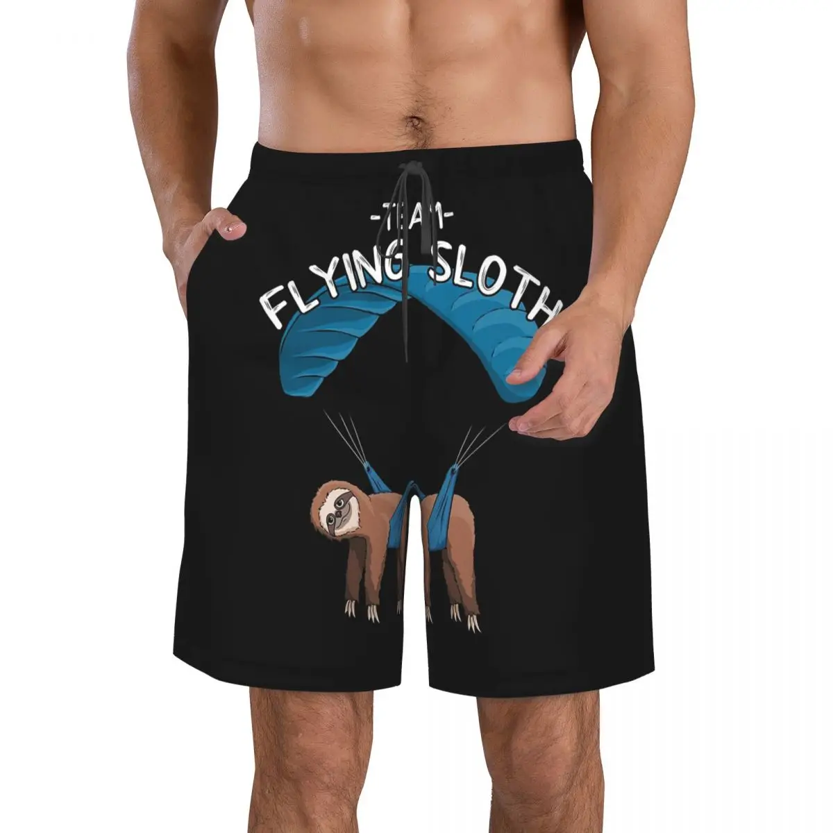 Paragliding Flying Sloth Sunglasses Skydiver Paraglider Trunks Beach Board Shorts Casual Quick Dry Swimming Summer Men Pants