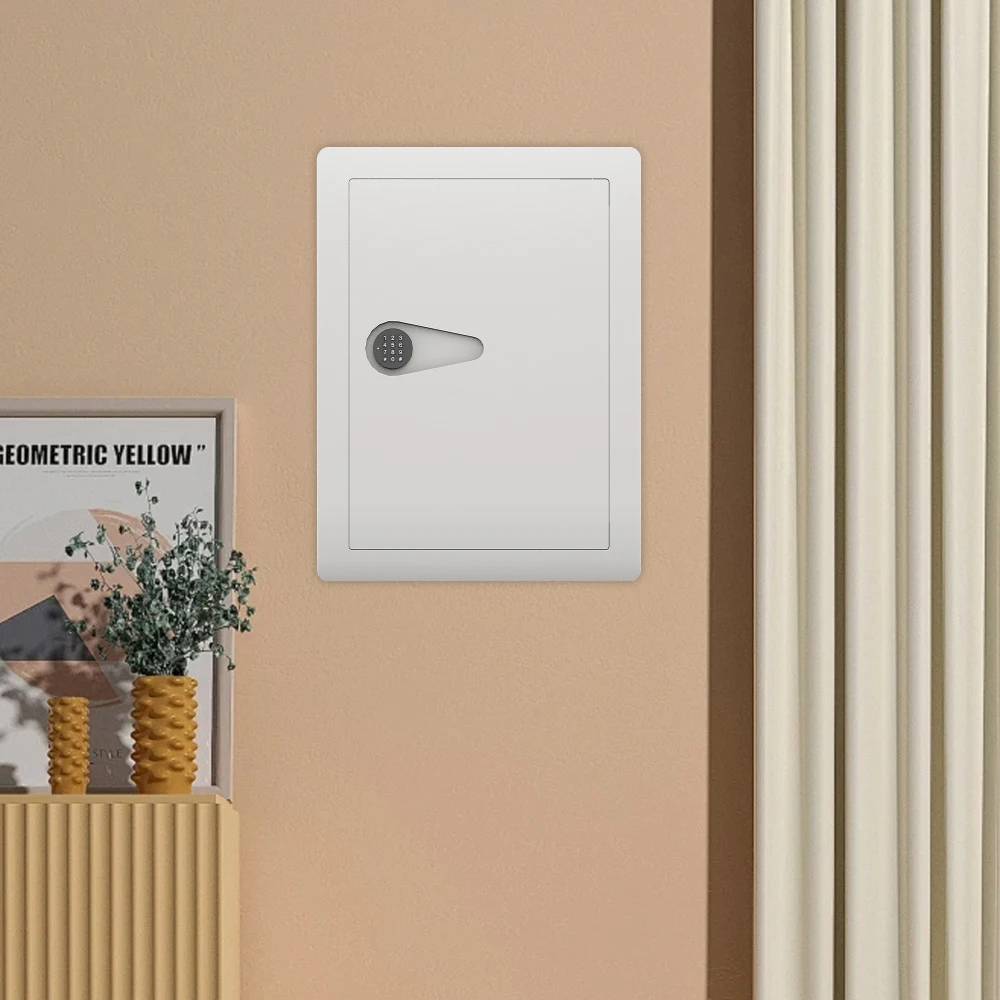 Pared Digital oculta de acero electrónico plano seguro, teclado para el hogar o negocios, montaje en pared resistente, seguro para proteger dinero, joyería