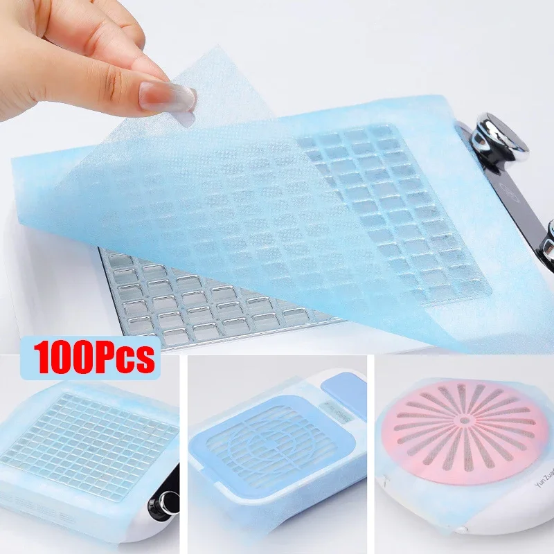 100pcs Disposable Nail Art Vacuum Dust Collector Non-Woven Filter Paper Manicure Machine Dust Filter Paper Nails Accessories