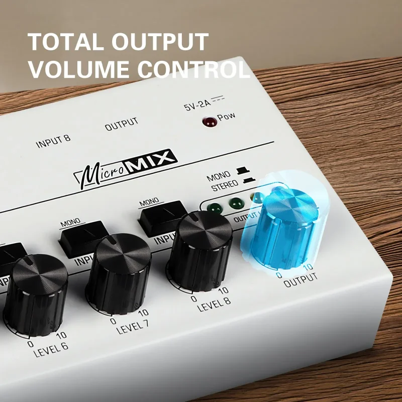 GAX-MX6 Mixer kekuatan Audio 6 kanal, Mixer Profesional 6 saluran Ultra Audio mikrofon kartu suara eksternal, antarmuka suara