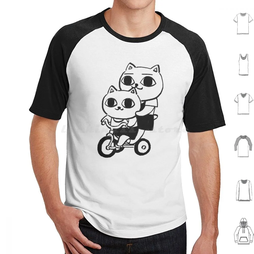 I Some Nekojiru Sharing Bike / Cat Soup Manga 04 T Shirt Cotton Men Women Diy Print Nyako Nyatta Nekojiru Udon Cat Soup