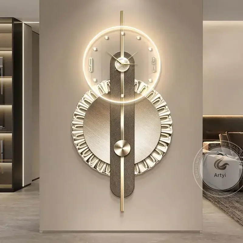 

China Metal Wall Art Wall Clocks Art Mural Nordic Creative Design Clock Wall Simple Nordic Restaurant Wanduhr Home Decoration
