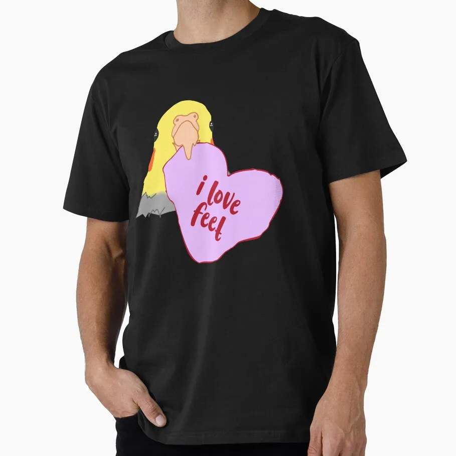 Cockatiel I love Feet Funny Parrot Gift T-shirt for Birds Lover Short Sleeve Graphic Clothes All Size Tops Unisex Tee S-6XL