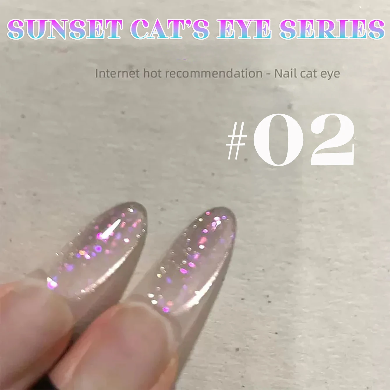 1-12pcs WS Hot Selling Pink Blue Red Glitter Glass Bead Cat Eye Gel Nail Polish 2026 Ice Transparent Flash Crystal Cat Eye Nail