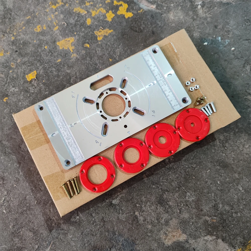 Multifunctional Aluminium Router Table Insert Plate for Electric Wood Milling Trimming Machine Woodworking Benches