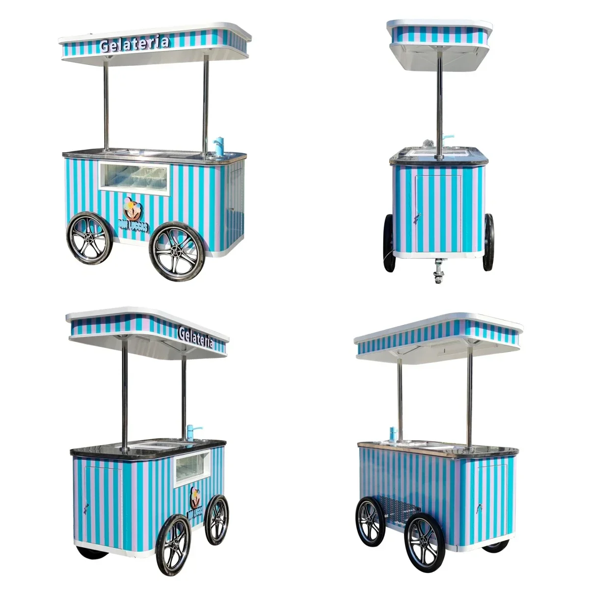 Mobile popsicles push cart electric tricycles for ice cream on sand ice cream popsicle cart for sale freezer tricycle