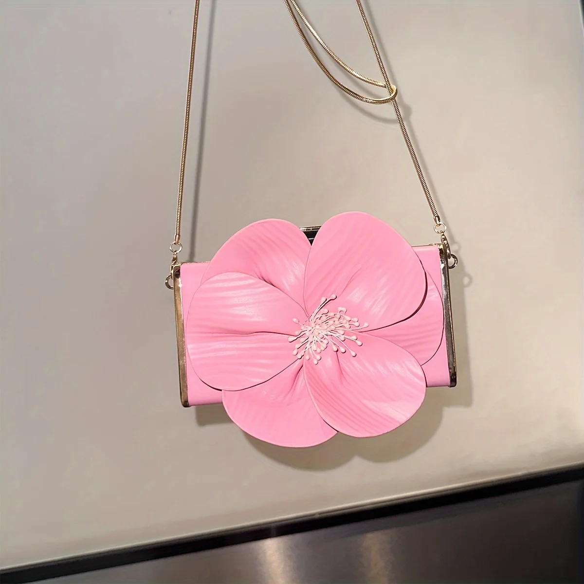 New Women's Bag Petal Box Women's Bag Single Shoulder Chain Crossbody Small Square Bag New Chinese Style Dinner Handbag