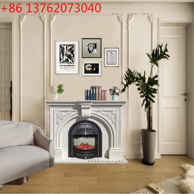 

Мраморный резной камин, белый мраморный камин, красивая мебель, декоративная дверь