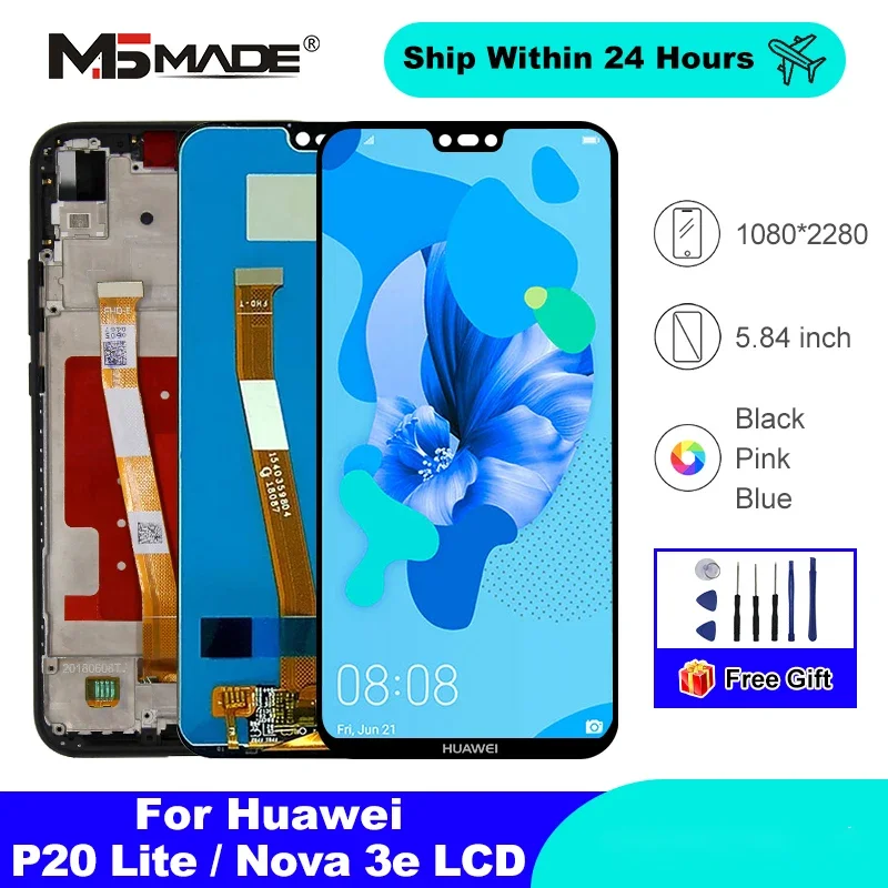 IPS LCD For HUAWEI P20 Lite LCD Display Screen ANE-LX1 ANE-LX2  Display ANE-LX3 LCD Digitizer Assembly Parts For Nova 3E Screen