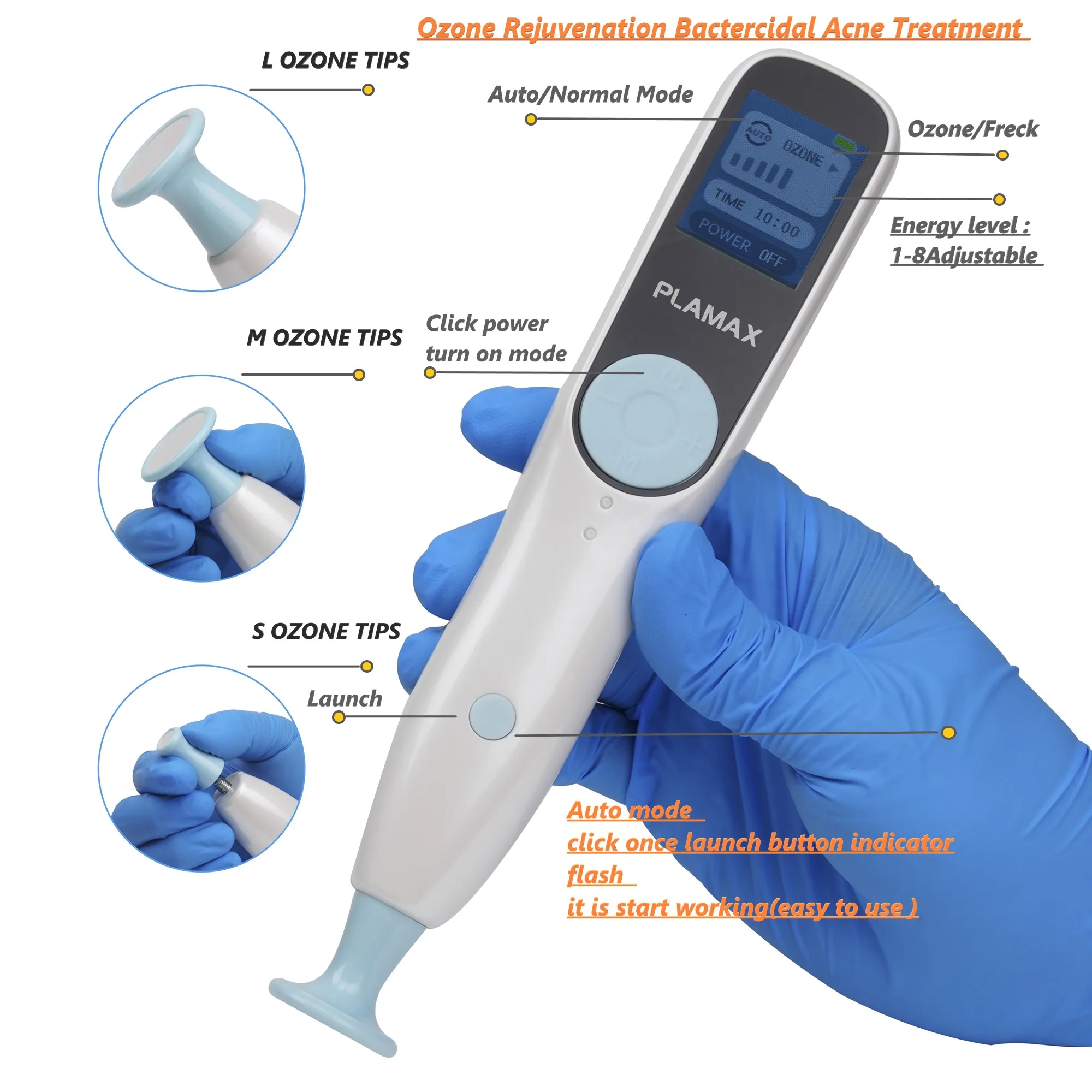 Plamax Original Ozone Fibroblast Cold Plasma Dark Age Spot Wart Freckle Wrinkle Removal Eyelid Lift Skin Tightly Beauty Machine