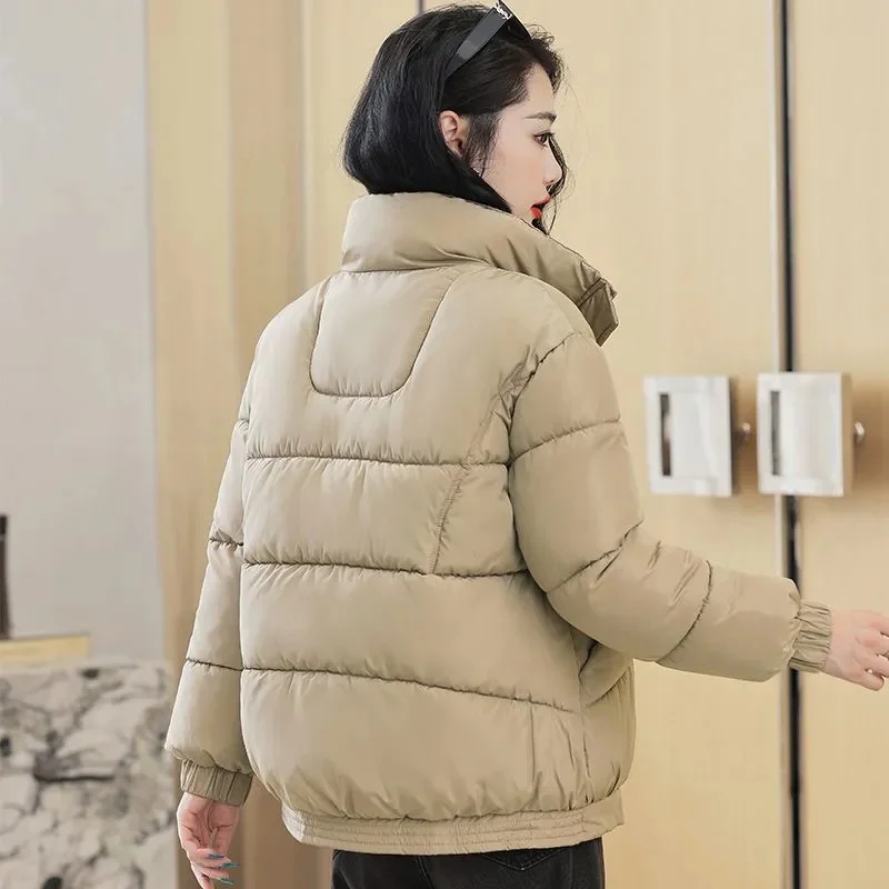 Winter Down Cotton Jacket Women's Clothing 2025 Fashion Stand Collar Versatile Short Warm Jackets Winter Parkas Female Outerwea