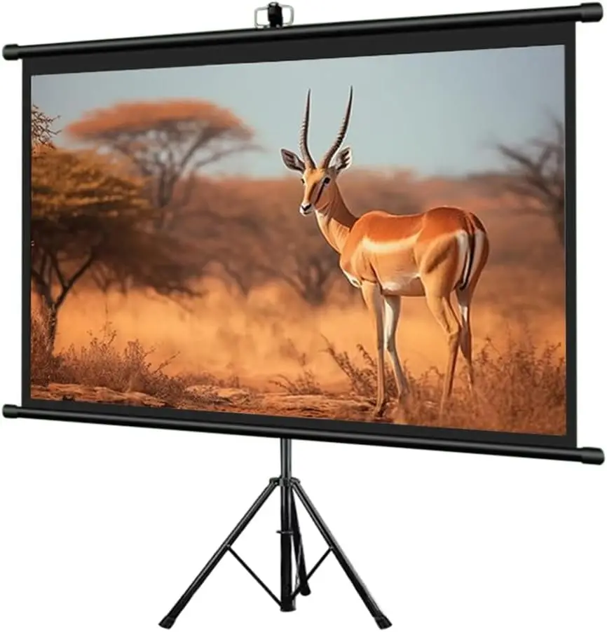 

Портативный проекционный экран с подставкой для штатива с одной поддержкой, киноэкраном для использования в помещении и на открытом воздухе, фон для мобильного домашнего кинотеатра 80 дюймов 16:9