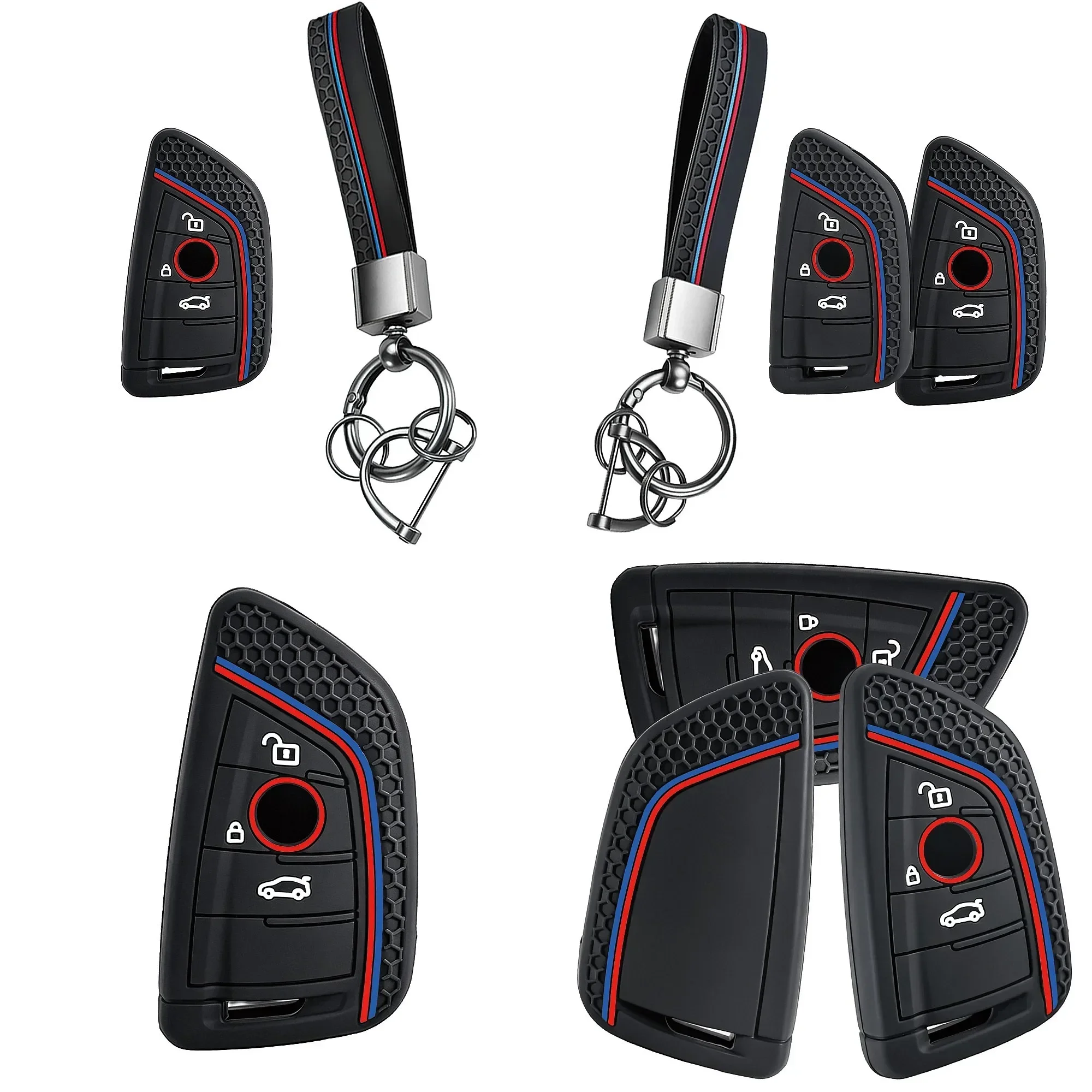 Silicone Car Key Fob Cover Auto Key Shell Remote Key Cover for BMW 1-7 Series X1-X6 Z4 Wallet