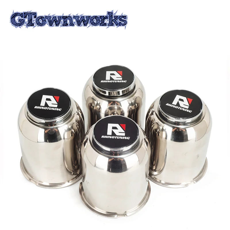 

GTownworks 1/4pcs 95mm Stainless Trailer Wheel Center Caps Car Styling Accessories For Travel Trailer Camper RV Push Thru Steel