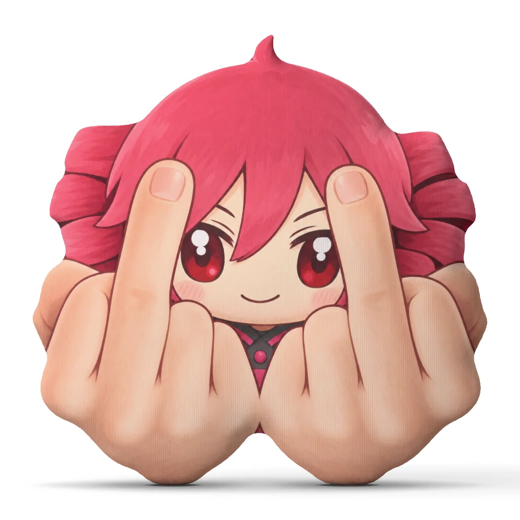 Kasane Teto Anime Double Middle Finger Shaped Pillow Cushion Novelty Throw Pillow Sofa Bed Home Decor Gift for Anime Fans