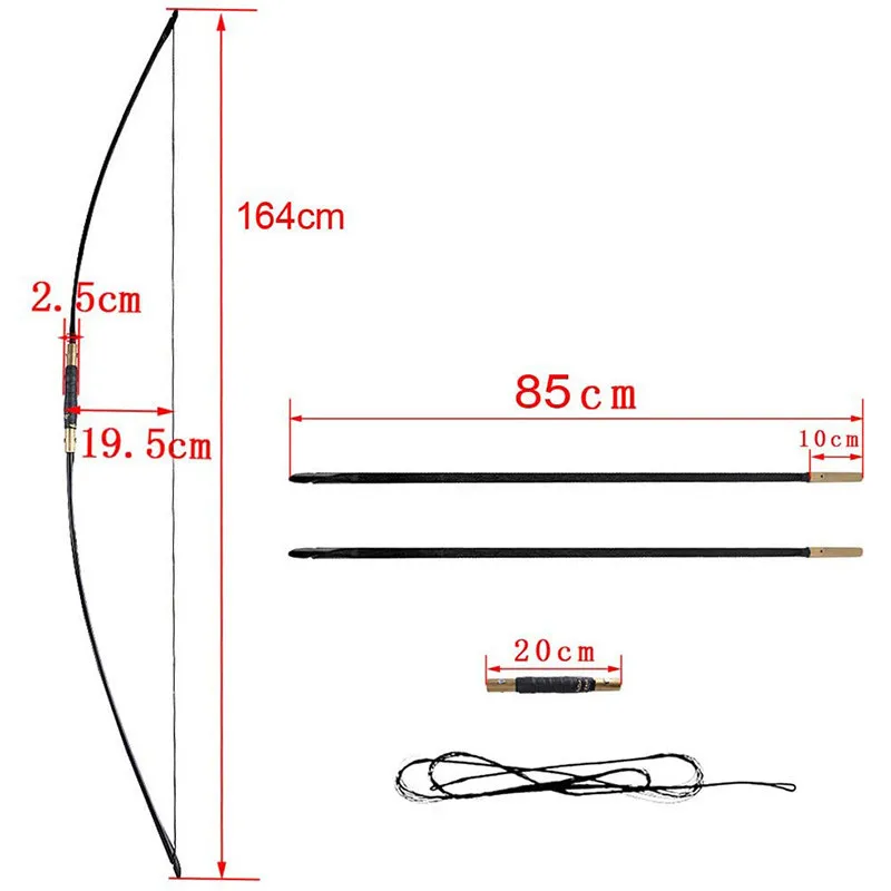 1pc 20-70lbs Archery Traditional Bow 64inch Shooting Longbow Takedown Split Bow For Outdoor Arrow Shooting Hunting Accessories