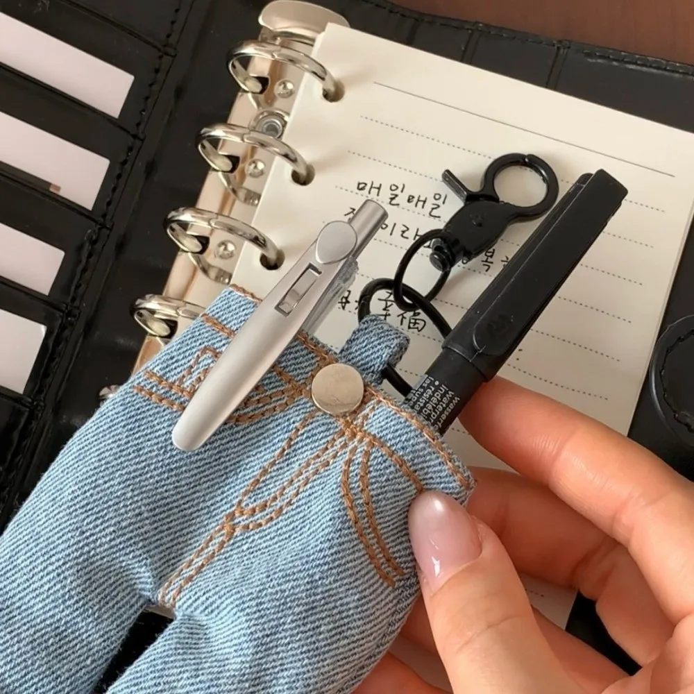Pen Ledger Decoration Mini Jeans Pen Holder Keychain Pen Storage Accessories Pen Clamp Denim Pendant Keyring Insert Hanging