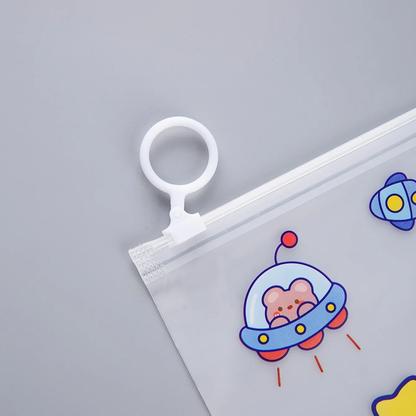 1pcs Large-capacity Cartoon Animal Square Zipper File Bags Set Girl Cute Cartoon Large Capacity Zipper Pen Bag File Bag Gift