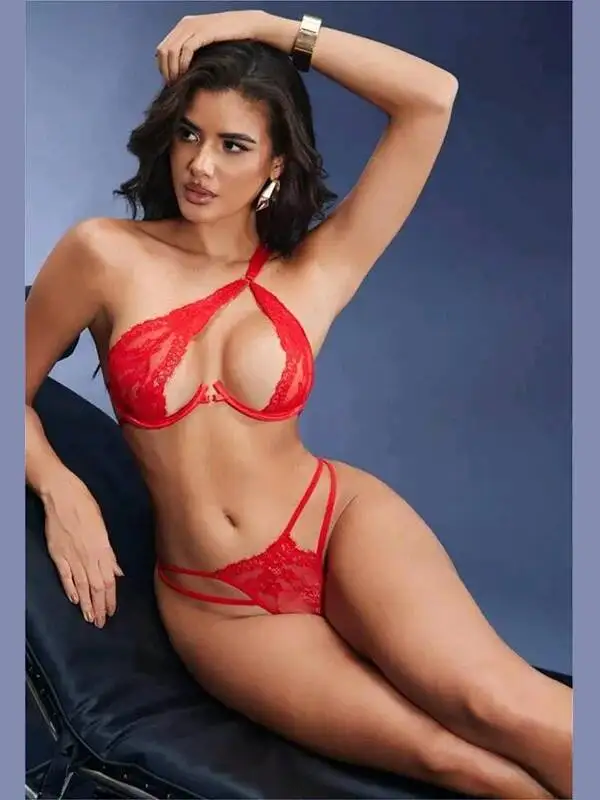 Sexy Lace Push-up Bikini Sexy Off-the-shoulder Solid Color Lace Mesh Hollow Out Bikini Pure Desire Charming Beautiful Sweet MXHK